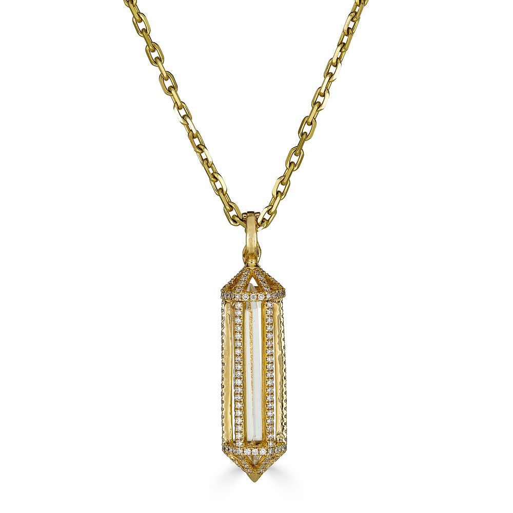 Mini Diamond Encrusted Power Crystal Cage Necklace – MCKENZIE LIAUTAUD