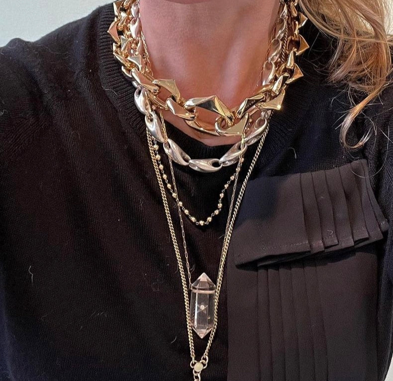 Rock Star 1 Point Diamond Power Crystal Necklace