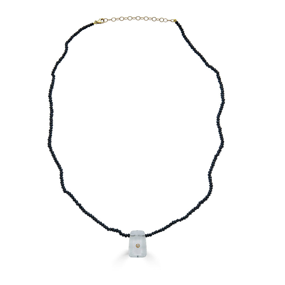 Imani Black Spinel Diamond Accent Crystal Necklace