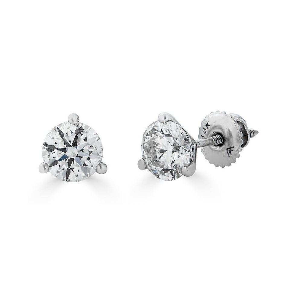 White Diamond Lab Grown  Stud Earrings