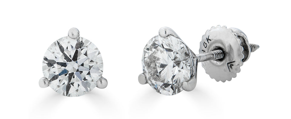 White Diamond Lab Grown  Stud Earrings