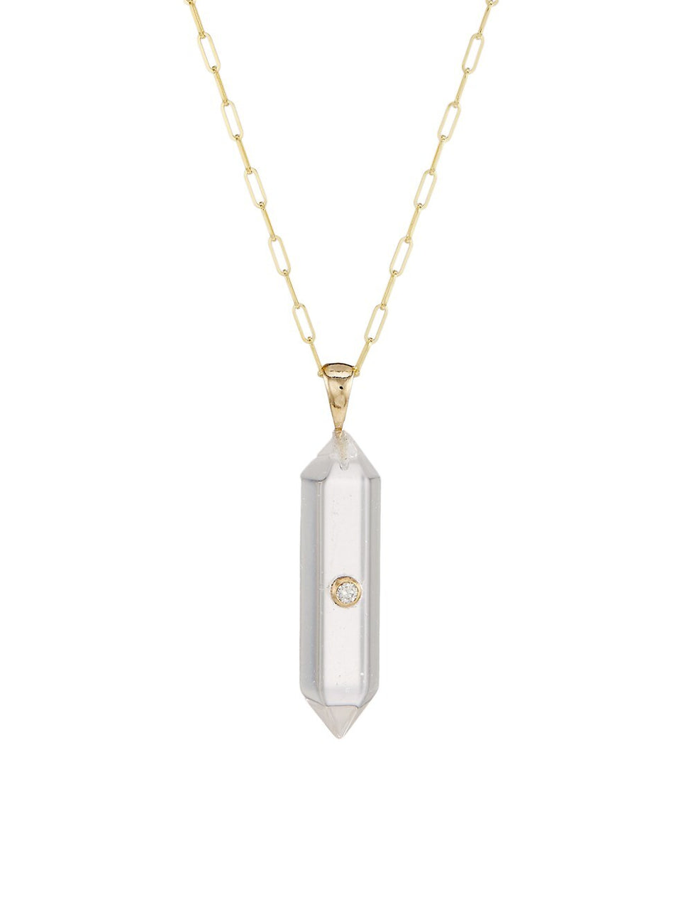 Power Crystal mini  1 point diamond necklace