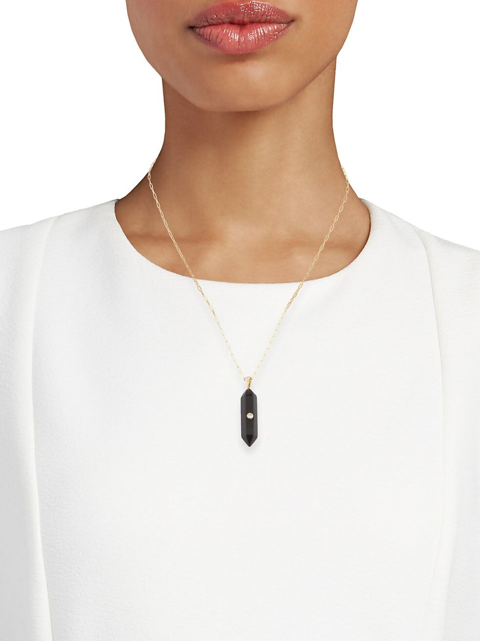 Power Crystal Mini  1 Point Diamond Necklace