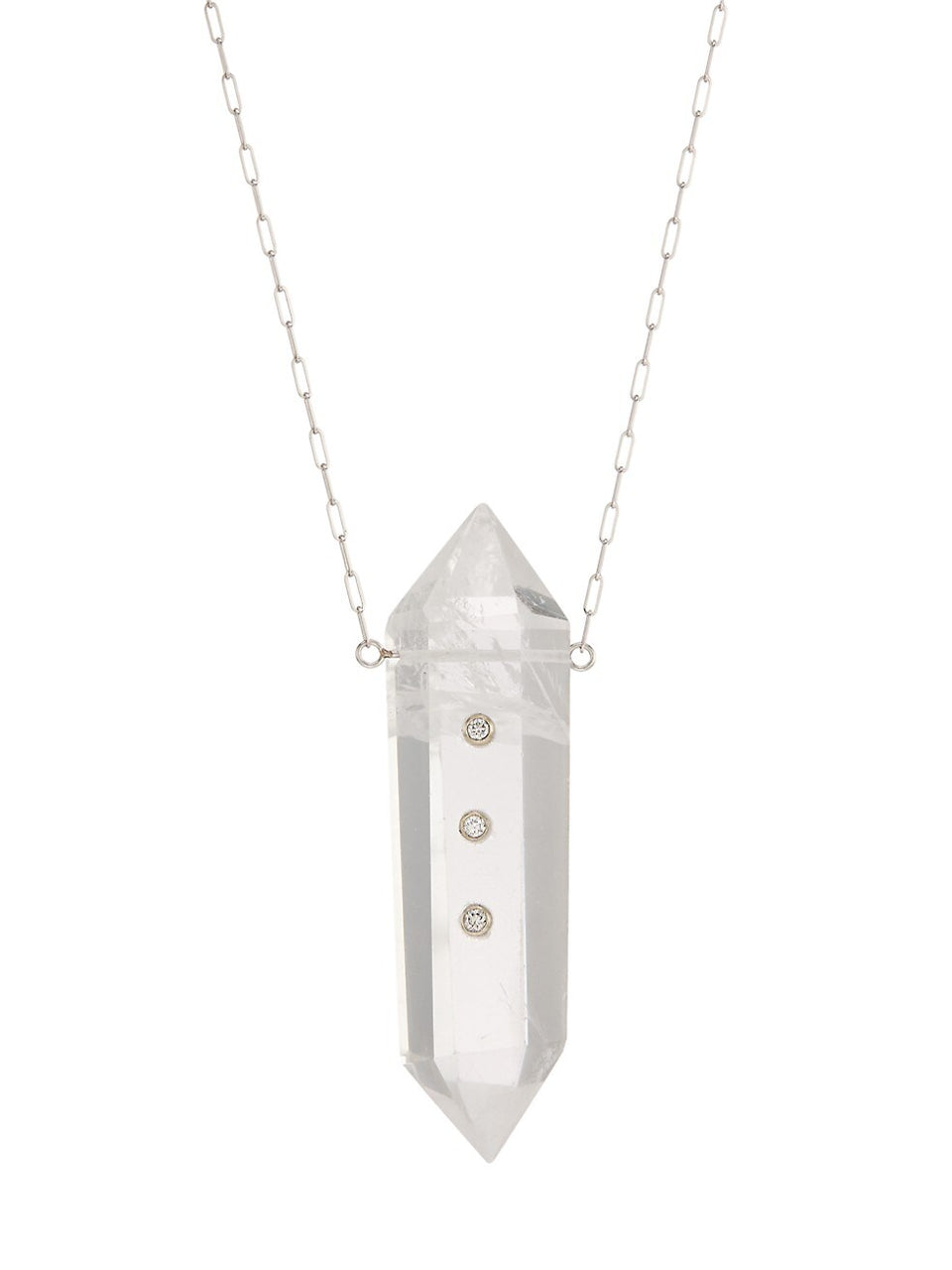 Power Crystal 3 Point Diamond Necklace