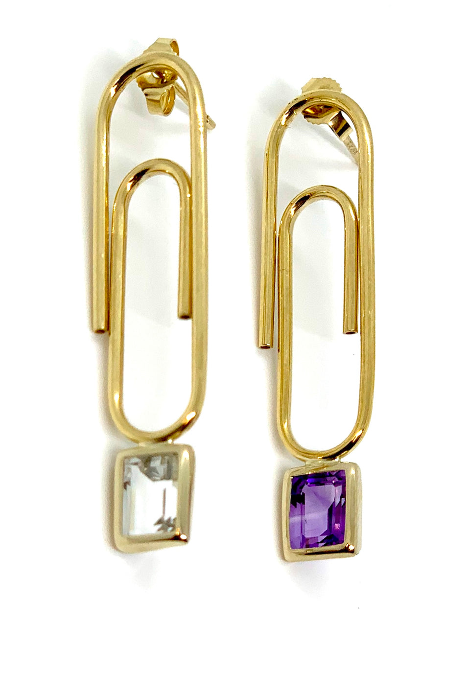 Power Crystal Paperclip Single Earring