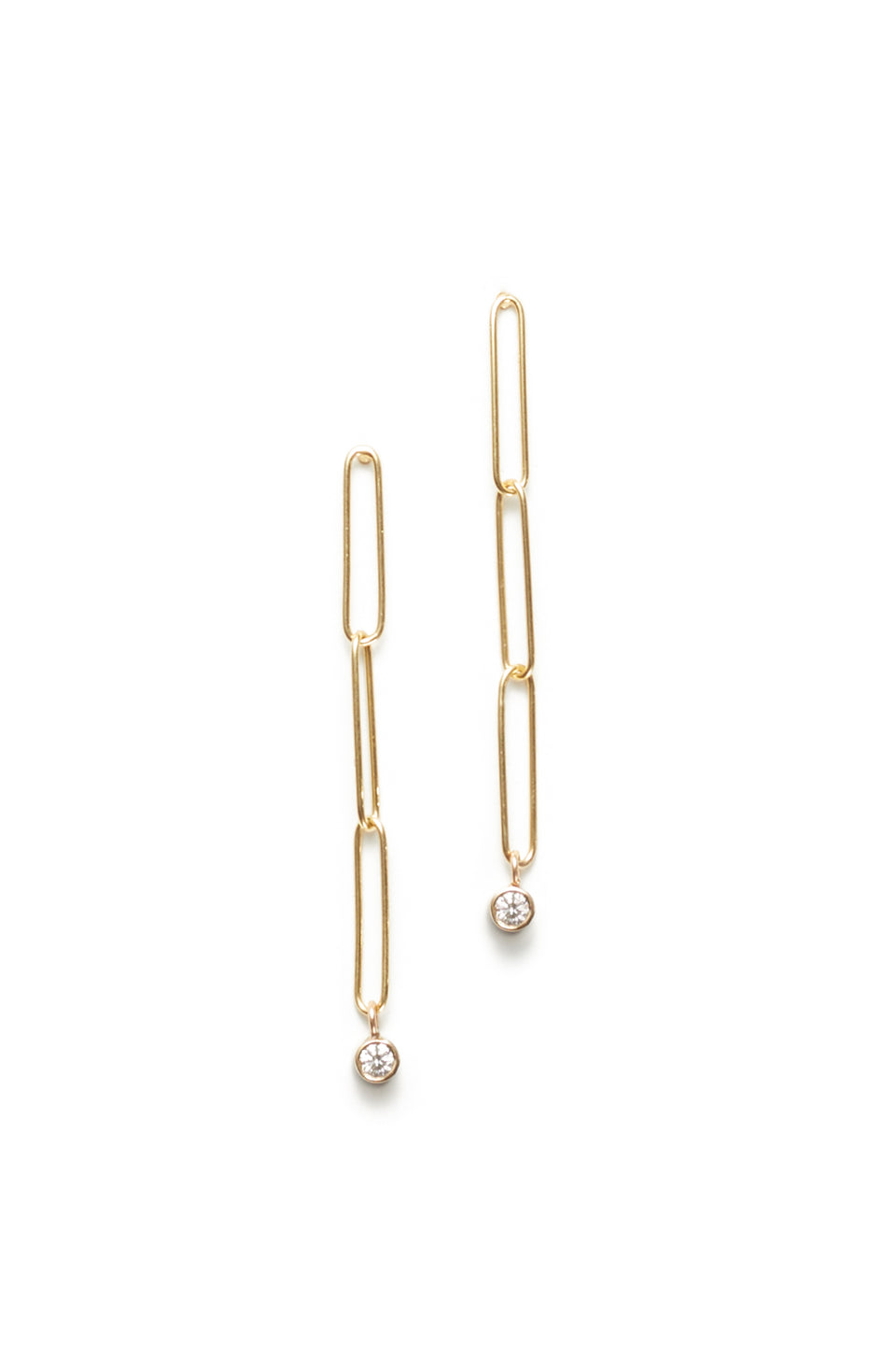 14 kt  Shimmy  Diamond Drop Maxi Earrings