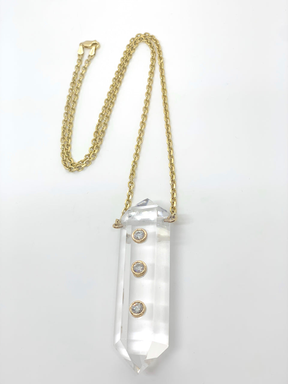 Power Crystal Supreme 3 Point Diamond Necklace