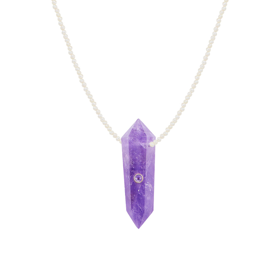 Crystal Point Necklace - Amethyst