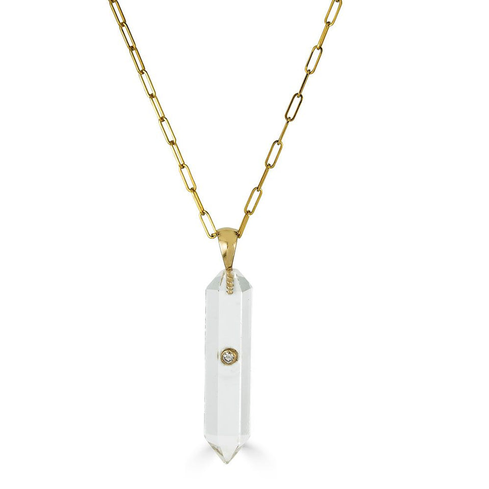 Power Crystal mini  1 point diamond necklace