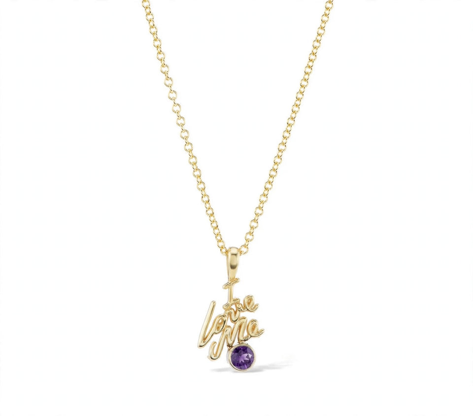 I Love Me Mini Diamond Solitaire Necklace