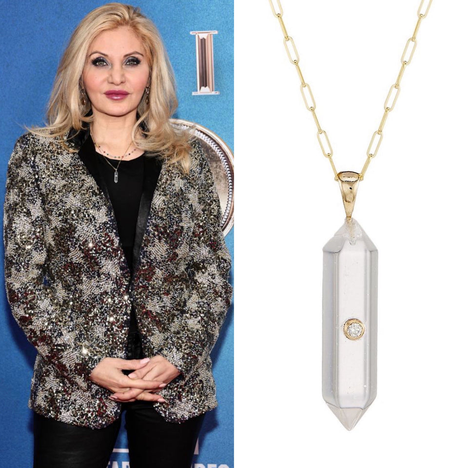 Power Crystal mini  1 point diamond necklace