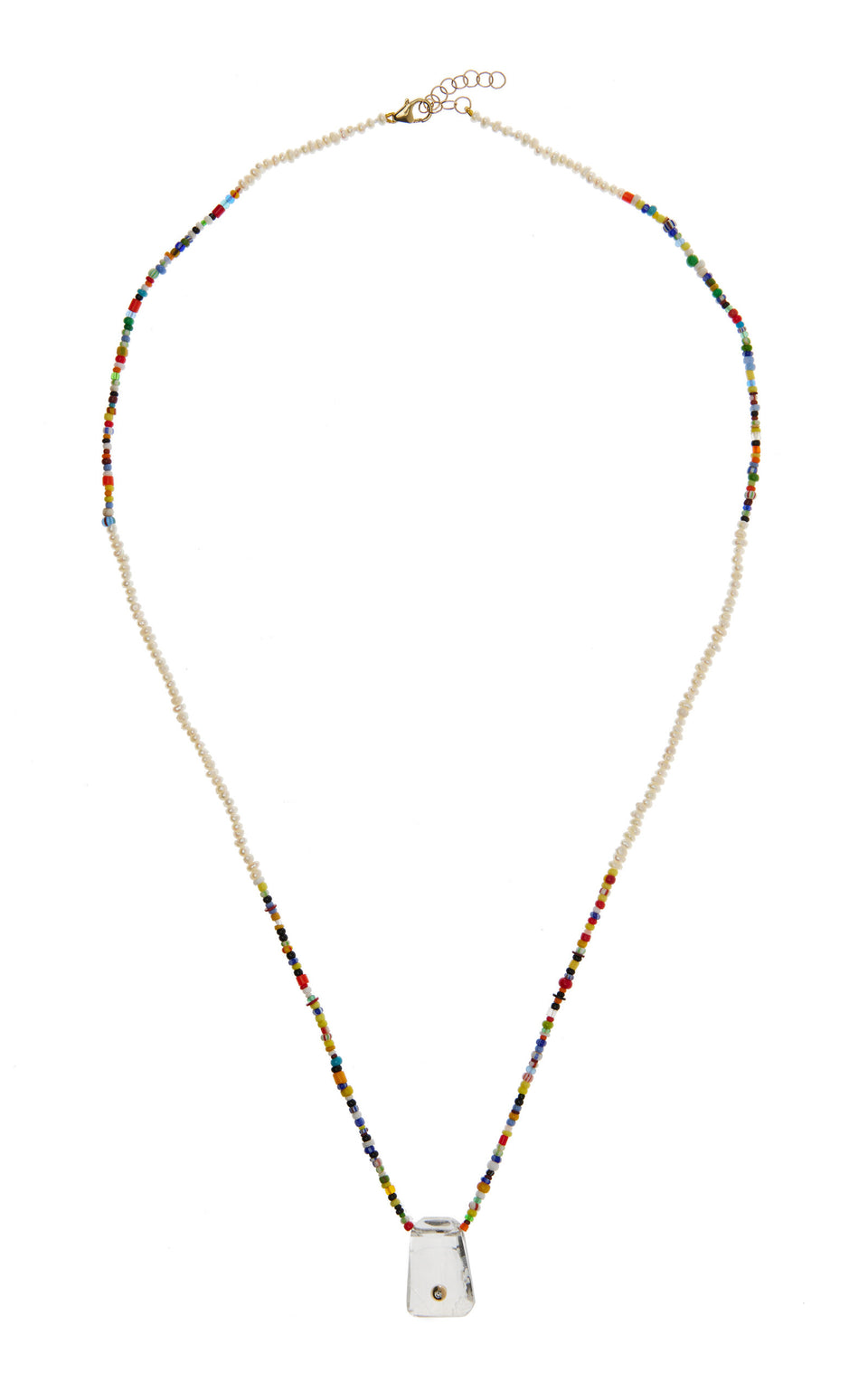Imani Rainbow & Pearls Diamond Accent Crystal Necklace