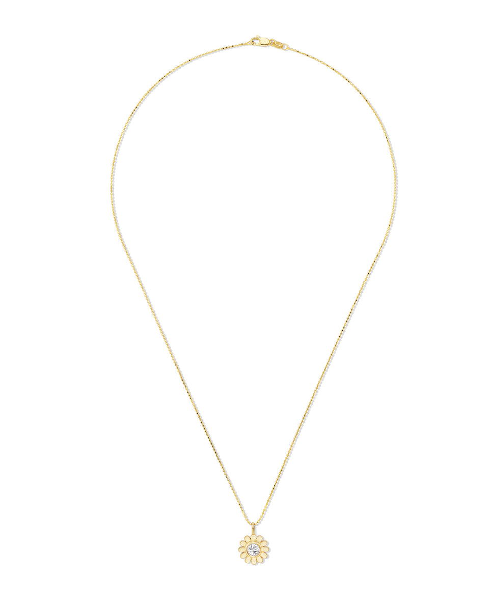 The Flora Necklace - Reverse Set Diamond in 14K Gold