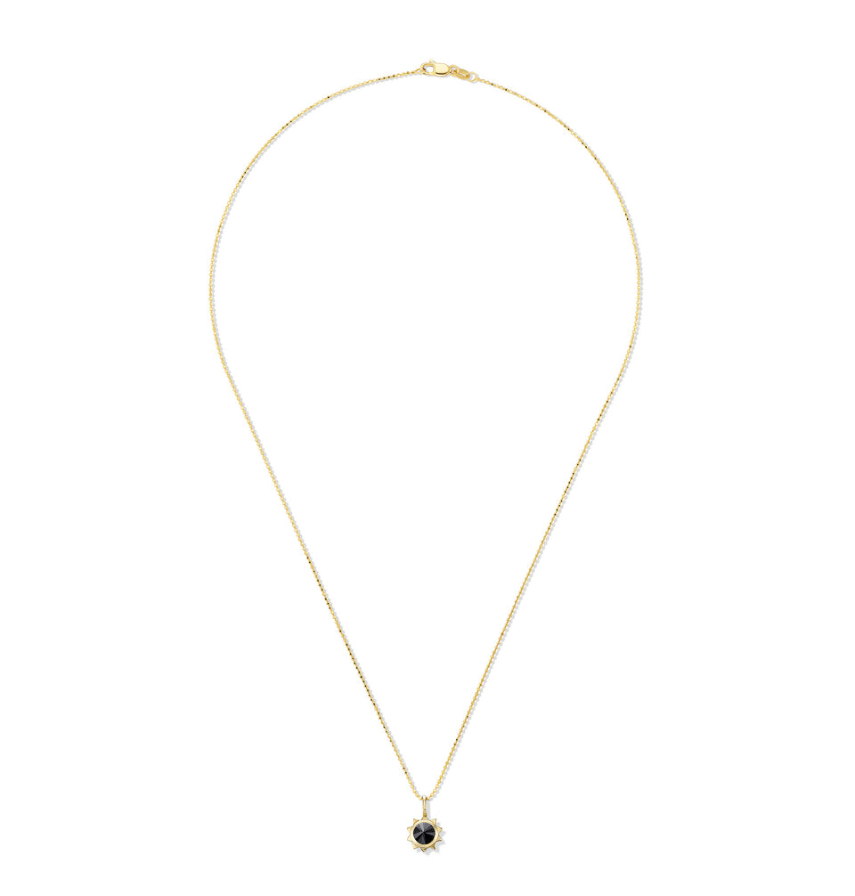 The Sunshine Necklace - Reverse Set Black Diamond Pendant