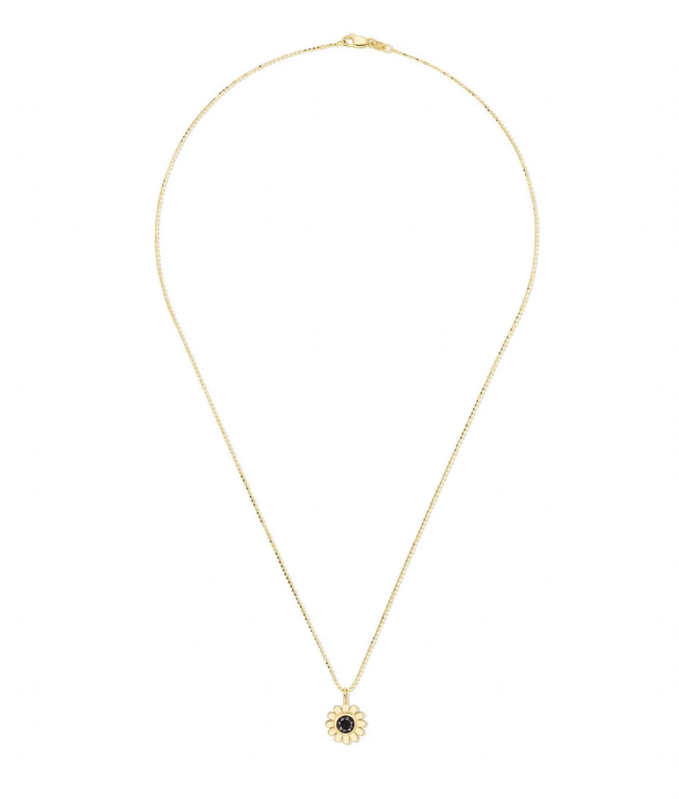 Flora Necklace - Reverse Set Black Diamond