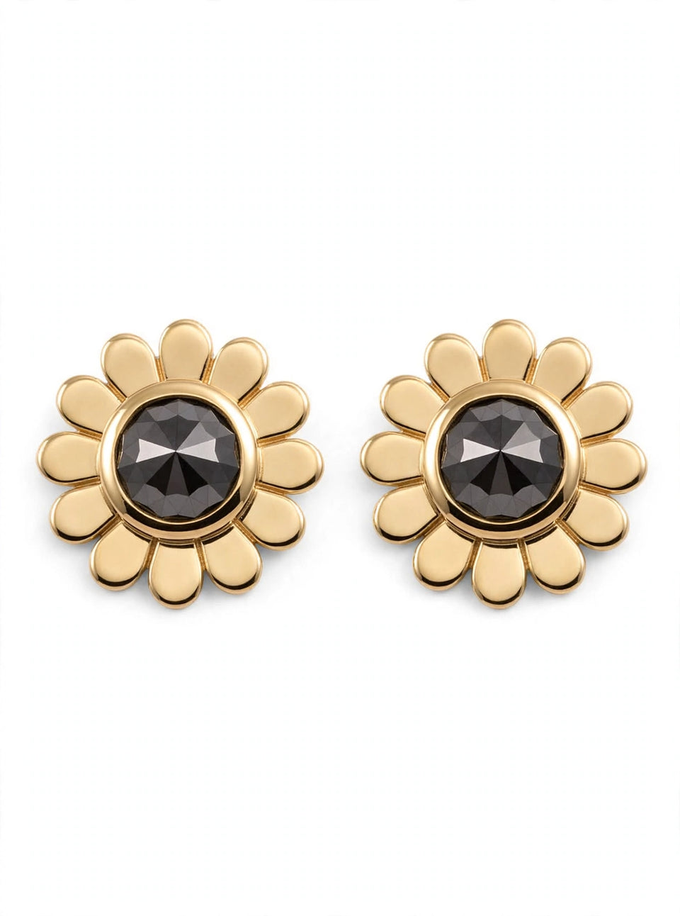 Flora Earrings - Reverse Set Black Diamonds