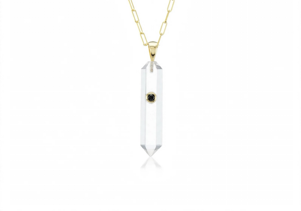 Power crystal mini black diamond pendant