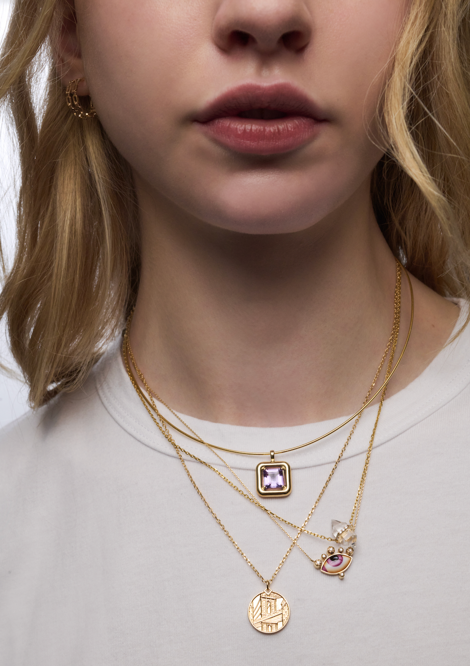 Diamond encrusted super mini  Power Crystal  necklace