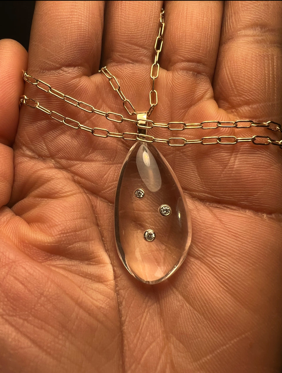 Big Drip  3 point Diamond Necklace