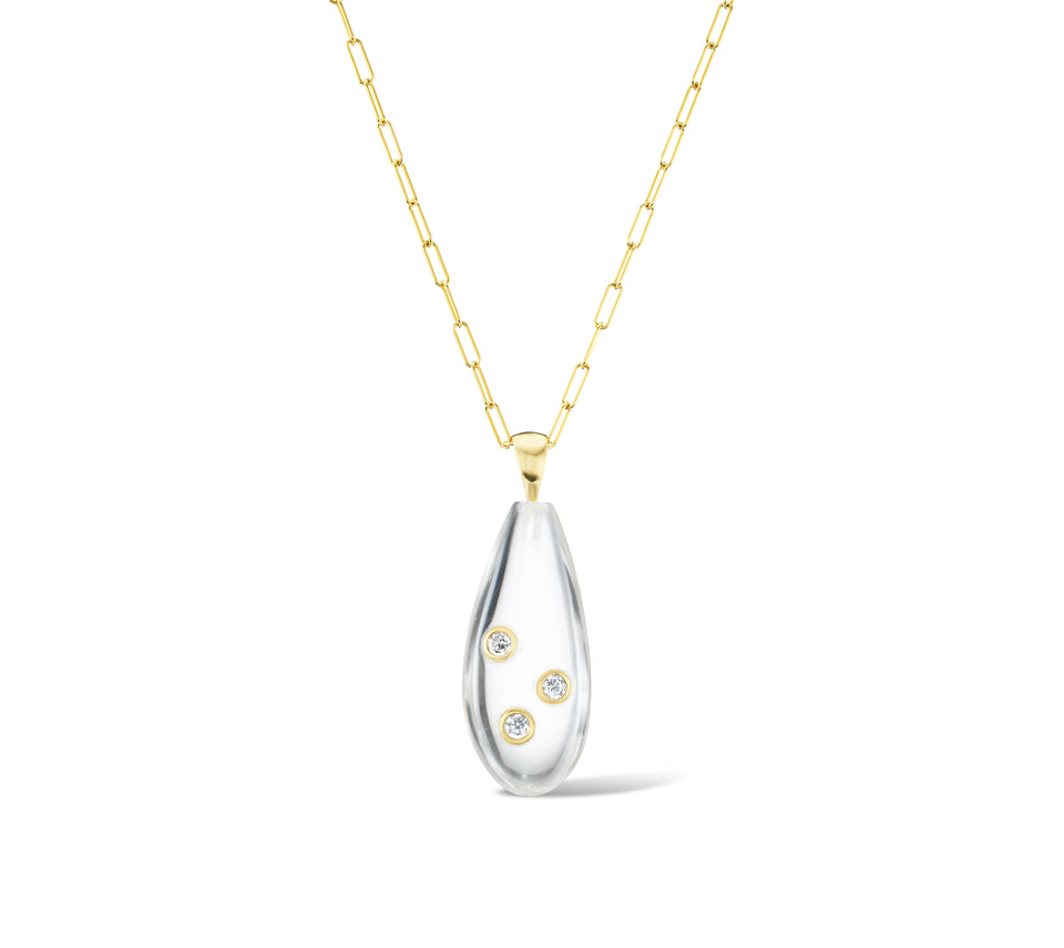 Little Drip 3 point Diamond Necklace