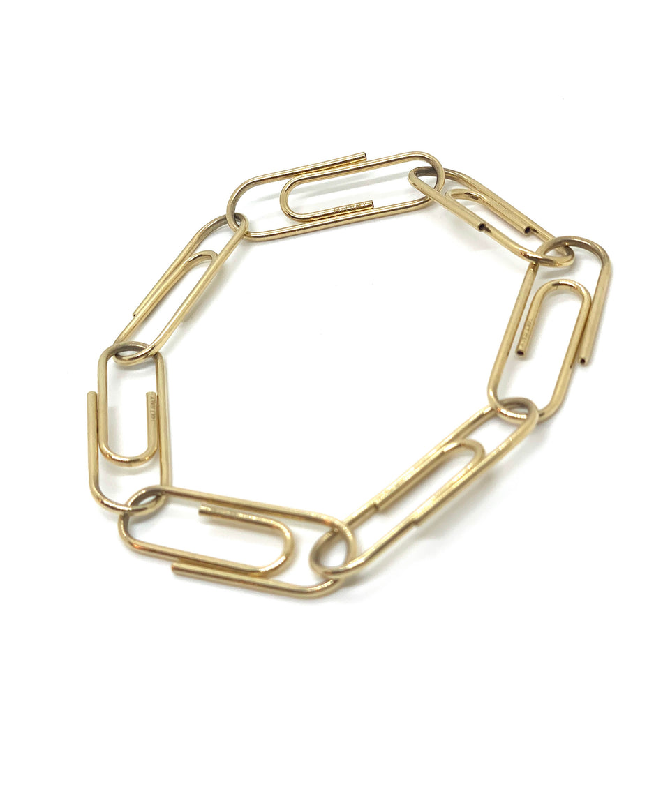 14 kt Gold Paperclip Bracelet