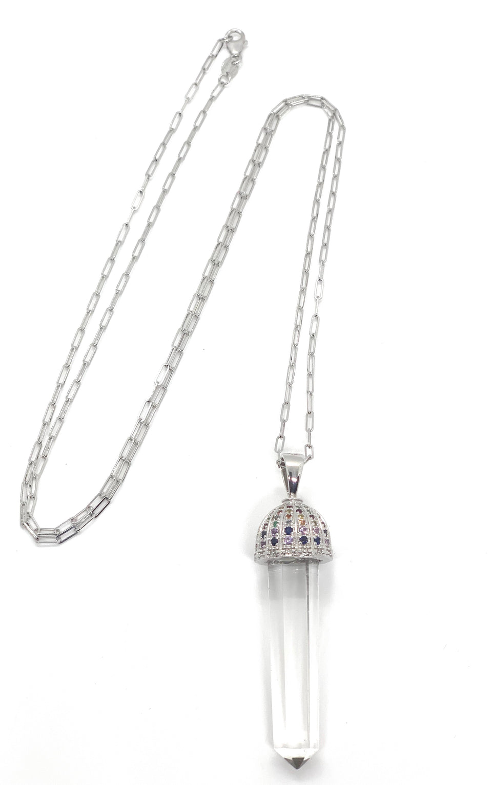 Magic Cupola Crystal Rainbow Sapphire Necklace