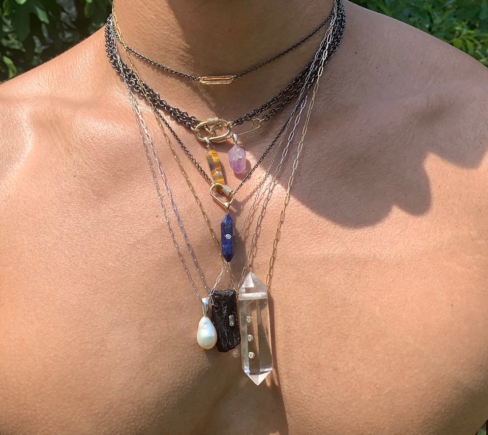 Mens safety pin discount necklace