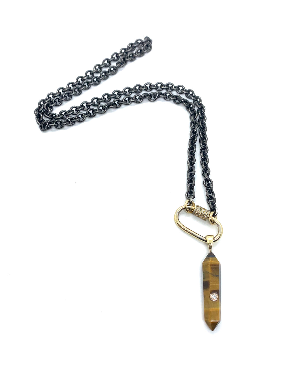 Diamond Accent Lock & Power Crystal Necklace