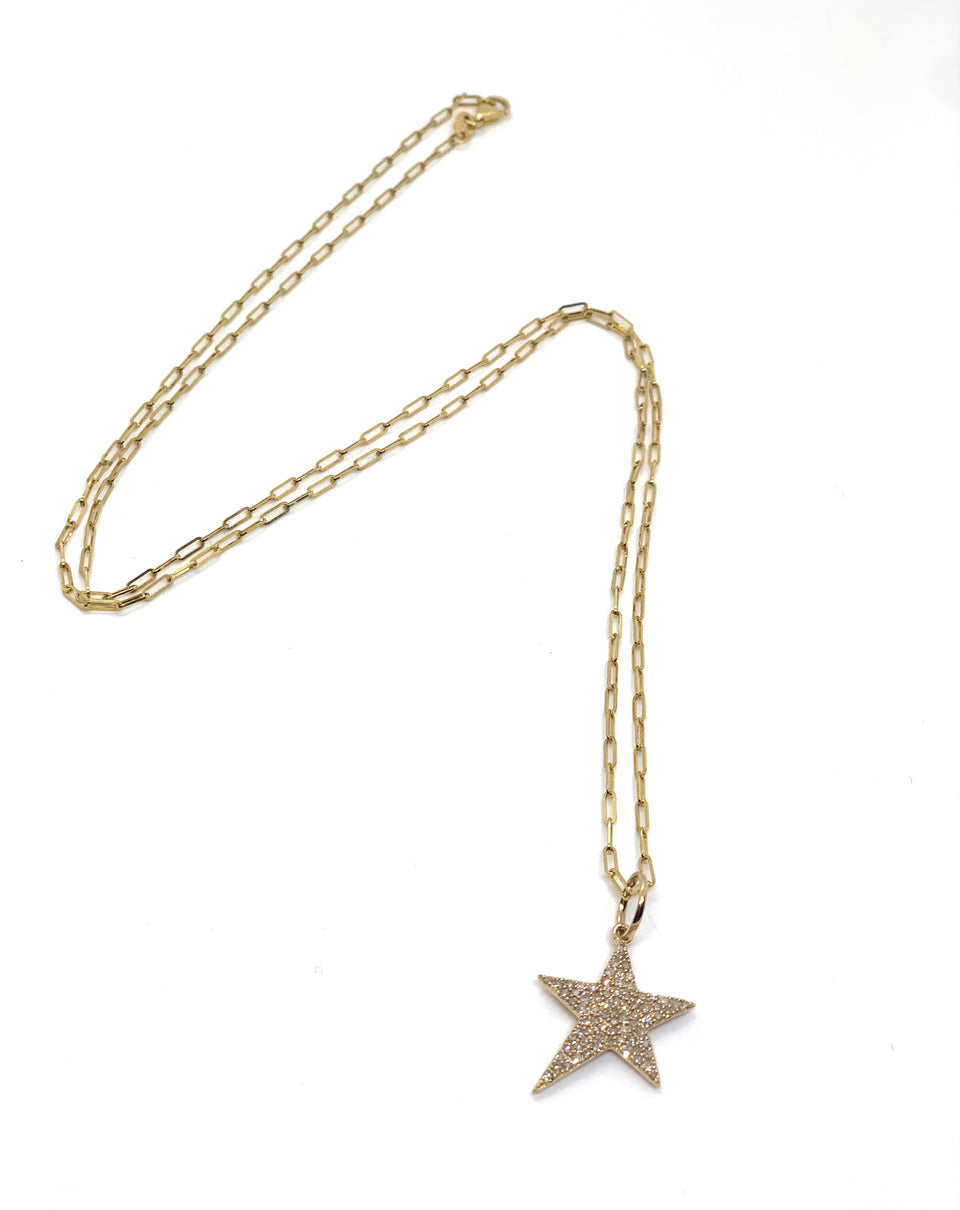 Pave Diamond Shooting Star Necklace