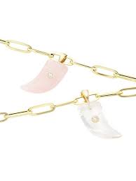 Rose Quartz 1 Point Diamond 14 Kt Gold Bracelet